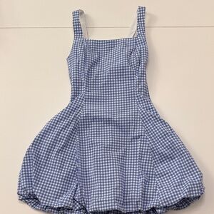 Abercrombie Blue Gingham Bubble Hem Dress